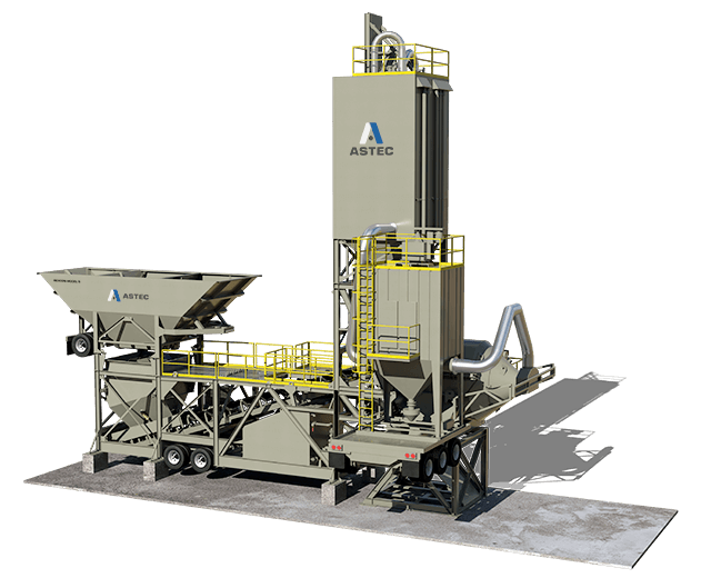 RexCon Model S tilt mixer and silos detail on concrete pad